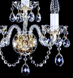 Casa Padrino luxury baroque crystal wall lamp gold 34 x 17 x H. 38 cm - Magnificent wall lamp with Bohemian crystal glass - Baroque wall lights