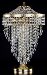 Casa Padrino lampe de table baroque de luxe en cristal or Ø 30 x H. 50 cm - Magnifique lampe de bureau avec verre en cristal de Bohême - Lumières baroques en cristal