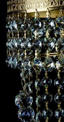 Casa Padrino lampe de table baroque de luxe en cristal or Ø 30 x H. 50 cm - Magnifique lampe de bureau avec verre en cristal de Bohême - Lumières baroques en cristal