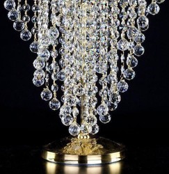 Casa Padrino lampe de table baroque de luxe en cristal or Ø 30 x H. 50 cm - Magnifique lampe de bureau avec verre en cristal de Bohême - Lumières baroques en cristal
