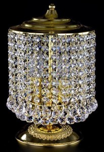 Casa Padrino luxury baroque crystal table lamp gold Ø 20 x H. 34 cm - Magnificent stool lamp with Bohemian crystal glass - Baroque crystal lights