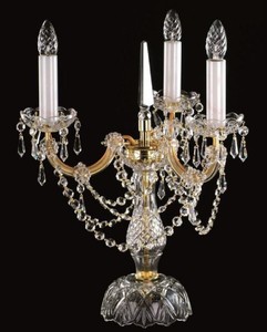 Casa Padrino luxury baroque crystal table lamp gold Ø 38 x H. 48 cm - Magnificent desk lamp with Bohemian crystal glass - Baroque crystal lights