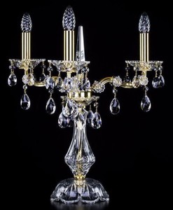 Casa Padrino luxury baroque crystal table lamp gold Ø 30 x H. 55 cm - Magnificent desk lamp with Bohemian crystal glass - Baroque crystal lights