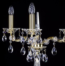Casa Padrino lámpara de mesa de cristal barroco de lujo oro Ø 30 x A. 55 cm - Magnífica lámpara de escritorio con cristal de Bohemia - Luces de cristal barroco
