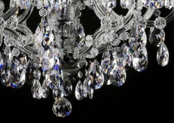 Casa Padrino luxury baroque chandelier black Ø 73 x H. 79 cm - Magnificent chandelier with Bohemian crystal glass - Hotel & Restaurant Chandelier
