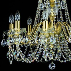 Casa Padrino luxury baroque chandelier gold Ø 63 x H. 64 cm - Magnificent chandelier with Bohemian crystal glass - Noble & Magnificent
