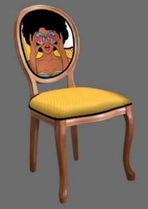 Barock Esszimmerstuhl Küchenstuhl Gelb Braun Baroque Dining Chair Kitchen Chair Yellow Brown