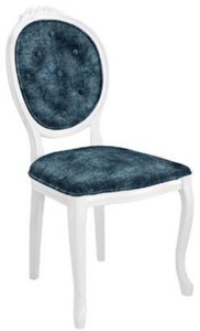 Barock Esszimmerstuhl Küchenstuhl Blau Weiß Baroque Dining Chair Kitchen Chair Blue White