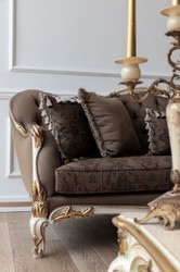 Luxus Barock Antik Stil Massivholz Wohnzimmer Sofa Luxury Baroque Antique Style Solid Wood Living Room Sofa
