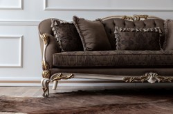 Luxus Barock Antik Stil Massivholz Wohnzimmer Sofa Luxury Baroque Antique Style Solid Wood Living Room Sofa