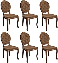 Casa Padrino set di sedie per sala da pranzo barocco marrone - 6 Sedie da cucina fatto a mano in stile barocco - Mobili per sala da pranzo barocco

