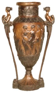 Casa Padrino luxury baroque bronze decorative vase ladies 69 x 43 x H. 114 cm - Baroque planter - Baroque flowerpot - Noble & Magnificent