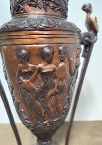 Casa Padrino Luxus Barock Bronze Deko Vase Damen 69 x 43 x H. 114 cm - Barock Pflanzkübel - Barock Blumenkübel - Edel & Prunkvoll