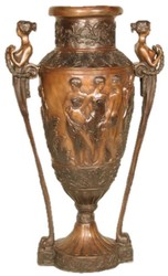 Casa Padrino luxury baroque bronze decorative vase ladies 69 x 43 x H. 114 cm - Baroque planter - Baroque flowerpot - Noble & Magnificent