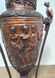 Casa Padrino luxury baroque bronze decorative vase ladies 69 x 43 x H. 114 cm - Baroque planter - Baroque flowerpot - Noble & Magnificent