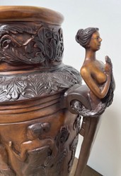 Casa Padrino luxury baroque bronze decorative vase ladies 69 x 43 x H. 114 cm - Baroque planter - Baroque flowerpot - Noble & Magnificent
