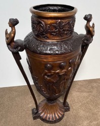 Casa Padrino luxury baroque bronze decorative vase ladies 69 x 43 x H. 114 cm - Baroque planter - Baroque flowerpot - Noble & Magnificent