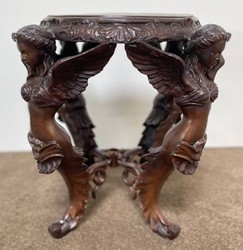 Casa Padrino tabouret baroque de luxe anges Ø 51 x H. 48 cm - Tabouret rond en bronze de style baroque - Mobilier Baroque