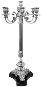 Barock Aluminium Kerzenhalter Kerzenständer Silber Schwarz Baroque Aluminum Candle Holder Candlestick Silver Black