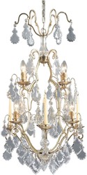 Casa Padrino luxury baroque crystal chandelier with 4 candle holders silver Ø 55 x H. 95 cm - Elegant chandelier in baroque style - Luxury Quality - Made in Italy
