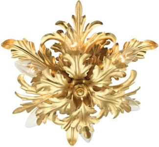 Casa Padrino luxury baroque ceiling lamp gold Ø 35 x H. 13 cm - Baroque living room ceiling lamp - Baroque hotel ceiling lamp - Baroque Furniture
