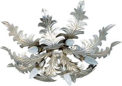 Casa Padrino lampada da soffitto barocco di lusso argento Ø 70 x A. 15 cm - Lampada da soffitto soggiorno barocco - Lampada da soffitto hotel barocco - Mobili Barocchi