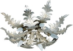 Casa Padrino luxury baroque ceiling lamp silver Ø 70 x H. 15 cm - Baroque living room ceiling lamp - Baroque hotel ceiling lamp - Baroque Furniture