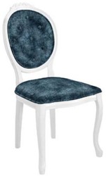 Casa Padrino baroque dining chair set blue / white - 6 Handmade kitchen chairs in baroque style - Baroque dining room furniture