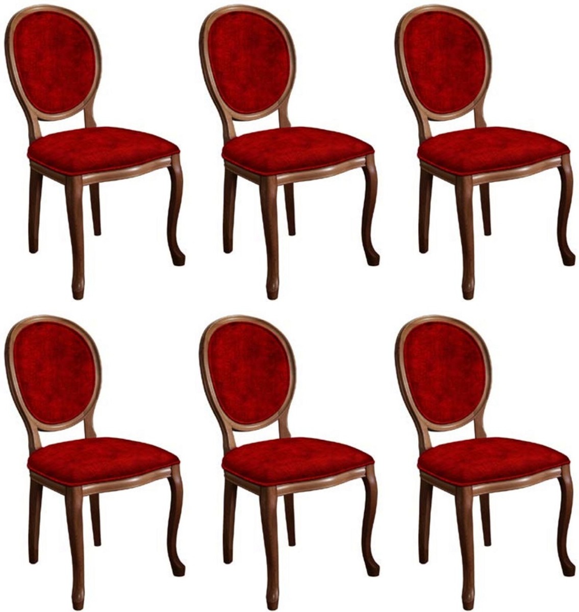Casa Padrino baroque dining chair set bordeaux red / brown - 6 Handmade kitchen chairs in baroque style - Baroque dining room furniture Casa Padrino baroque dining chair set bordeaux red / brown - 6 Handmade kitchen chairs in baroque style - Baroque dining room furniture