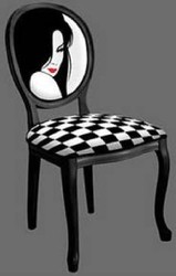 Casa Padrino baroque dining chair set black / white / red - 6 Handmade kitchen chairs in baroque style - Baroque dining room furniture
