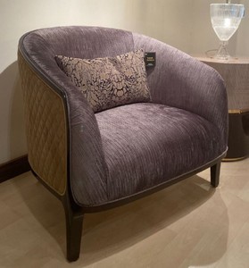 Casa Padrino luxury armchair purple / beige / dark brown - Living room armchair - Hotel armchair - Luxury furniture