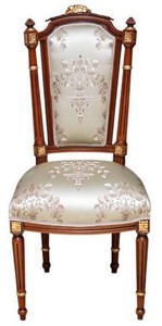 Casa Padrino baroque dining chair cream / brown / gold - Handmade antique style chair - Dining room furniture in baroque style
