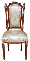 Casa Padrino baroque dining chair cream / brown / gold - Handmade antique style chair - Dining room furniture in baroque style