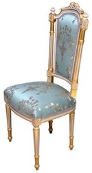Casa Padrino baroque dining chair turquoise / white / gold - Handmade antique style chair - Dining room furniture in baroque style