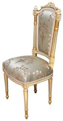 Casa Padrino sedia da pranzo barocco argento / bianco / oro - Sedia fatto a mano in stile antico - Mobile da pranzo in stile barocco