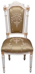 Casa Padrino sedia da pranzo barocco oro / crema / oro - Sedia fatto a mano in stile antico - Mobile da pranzo in stile barocco