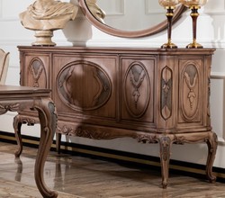 Casa Padrino aparador barroco de lujo marrón - Magnífico gabinete de madera maciza con 4 puertas - Muebles barrocos - Noble y Magnífico