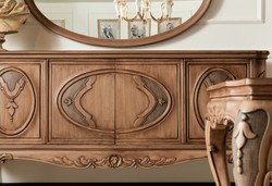Casa Padrino aparador barroco de lujo marrón - Magnífico gabinete de madera maciza con 4 puertas - Muebles barrocos - Noble y Magnífico