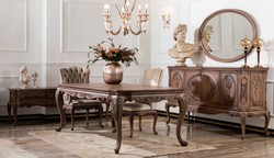 Casa Padrino aparador barroco de lujo marrón - Magnífico gabinete de madera maciza con 4 puertas - Muebles barrocos - Noble y Magnífico