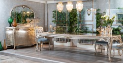 Luxus Barock Esszimmer Set Esstisch und 8 Stühle Luxury Baroque Dining Room Set Dining Table and 8 Chairs