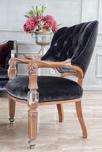 Luxus Barock Wohnzimmer Sessel Antik Stil Sessel Lila Beige Silber Luxury Baroque Living Room Armchair Antique Style Armchair Purple Beige Silver