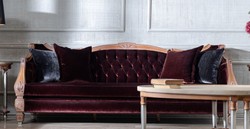 Casa Padrino divano da soggiorno barocco di lusso bordeaux rosso / beige - Magnifico Mobili per Soggiorno e Hotel Barocco