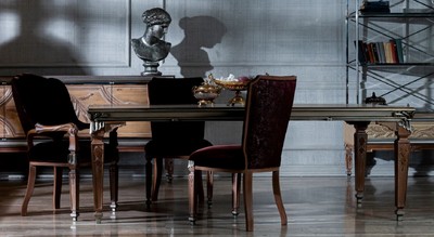Casa Padrino conjunto de comedor barroco de lujo rojo burdeos / beige / plata - 1 Mesa de Comedor Barroco y 8 Sillas de Comedor Barroco - Magnífico muebles de comedor hechos a mano estilo barroco