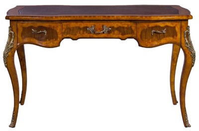 Casa Padrino luxury baroque desk light brown / dark brown / red - Handmade solid wood secretary with 3 drawers - Noble baroque office furniture 
