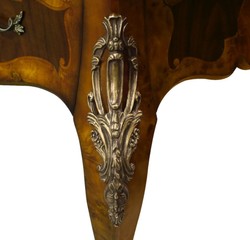 Casa Padrino luxury baroque desk light brown / dark brown / red - Handmade solid wood secretary with 3 drawers - Noble baroque office furniture 
