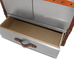 Luxus Aluminium Koffer Weinschrank Barschrank Silber Braun Luxury Aluminum Suitcase Wine Cabinet Bar Cabinet Silver Brown