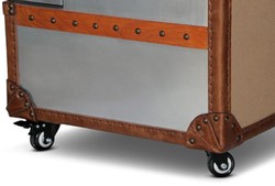 Luxus Aluminium Koffer Weinschrank Barschrank Silber Braun Luxury Aluminum Suitcase Wine Cabinet Bar Cabinet Silver Brown