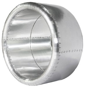 Casa Padrino Vintage Aviator Spiegel Silber Ø 74 cm - Runder Aluminium Flugzeug Design Wandspiegel - Aluminium Flugzeug Möbel