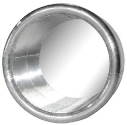 Casa Padrino Vintage Aviator Mirror Silver Ø 74 cm - Round Airplane Aluminum Design Wall Mirror - Aluminum Airplane Furniture