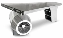 Casa Padrino bureau aviateur vintage argent 230 x 120 x H. 80 cm - Table de bureau design avion en aluminium - Mobilier de bureau avion en aluminium